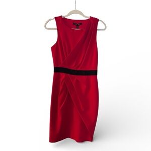 Cynthia Steffe Red Sheath Dress | Sleeveless | Colorblock Waist | Size XS